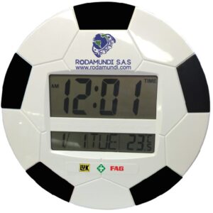 RELOJ DE PARED BALÓN DE FÚTBOL DIGITAL MULTIFUNCIÓN