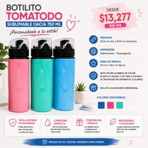 BOTILITO TOMATODO SUBLIMABLE DACIA 750 ML