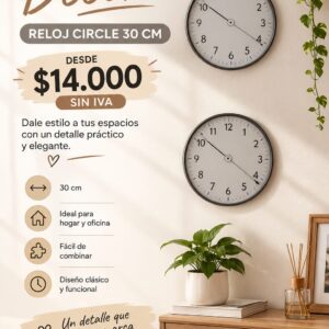 RELOJ CIRCLE 30CM