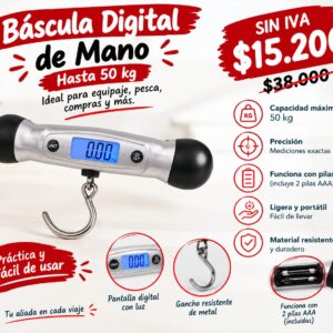 BASCULA DIGITAL DE MANO X 50 KG