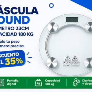 BASCULA ROUND DIAMETRO 33CM CAPACIDAD 180 kgs