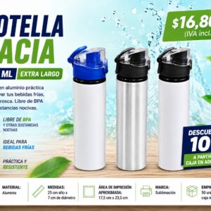 BOTELLA DACIA 750 ML EXTRALARGA SUBLIMABLE