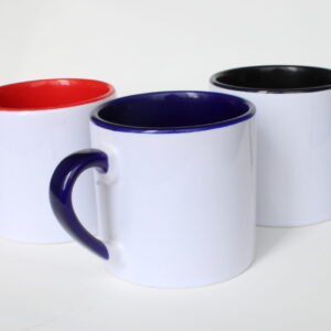 MUG CERAMICA 6OZ SUBLIMACIÓN BLANCO DOBLE COLOR COLORES SURTIDOS 