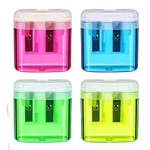 TAJALAPIZ  DOBLE CON DEPOSITO COLORES SURTIDOS